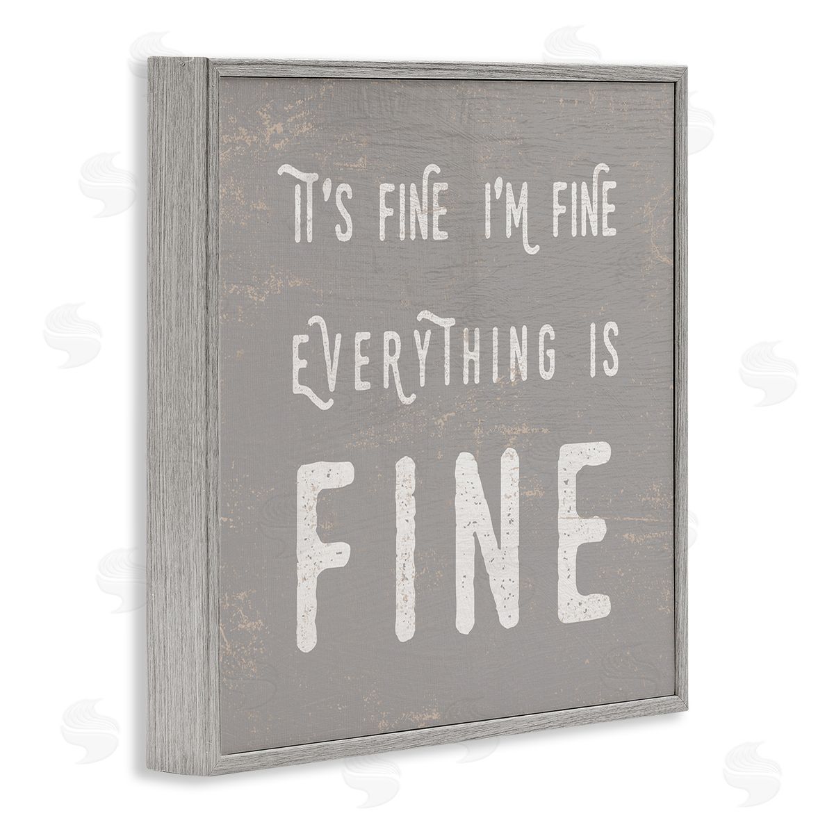 Stupell Studio It's Fine Everything's Fine Sassy Sarcastic Phrase Gray Framed Glicee Wall Art Print