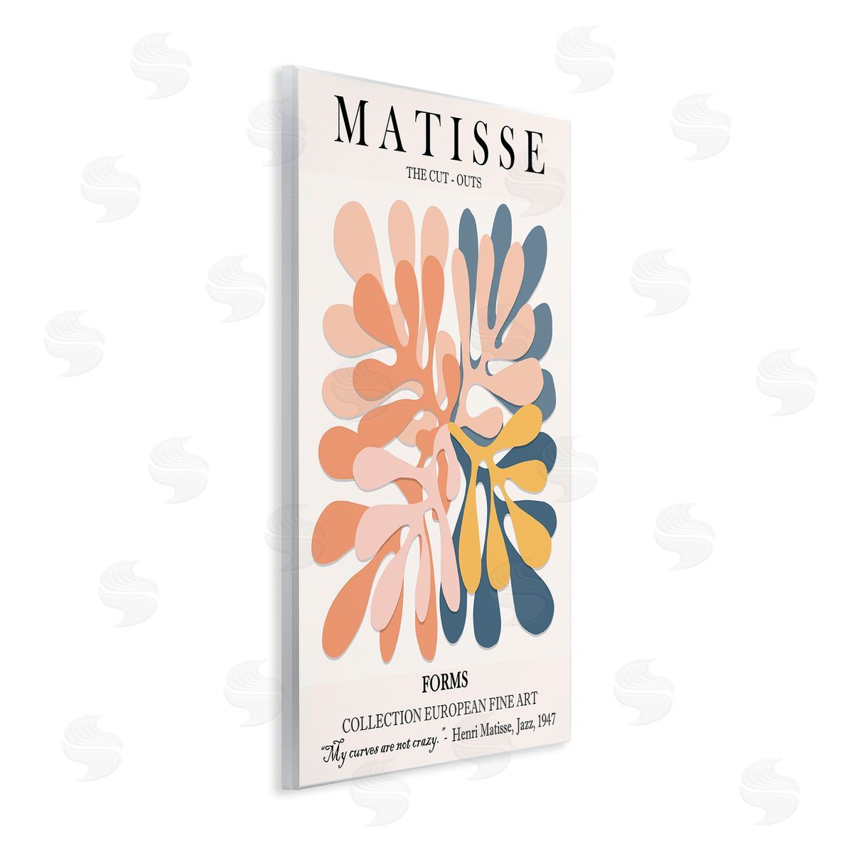 Classical Matisse Cut Out Forms Wood Plaque Wall Art, Home Decor by Ros Ruseva
