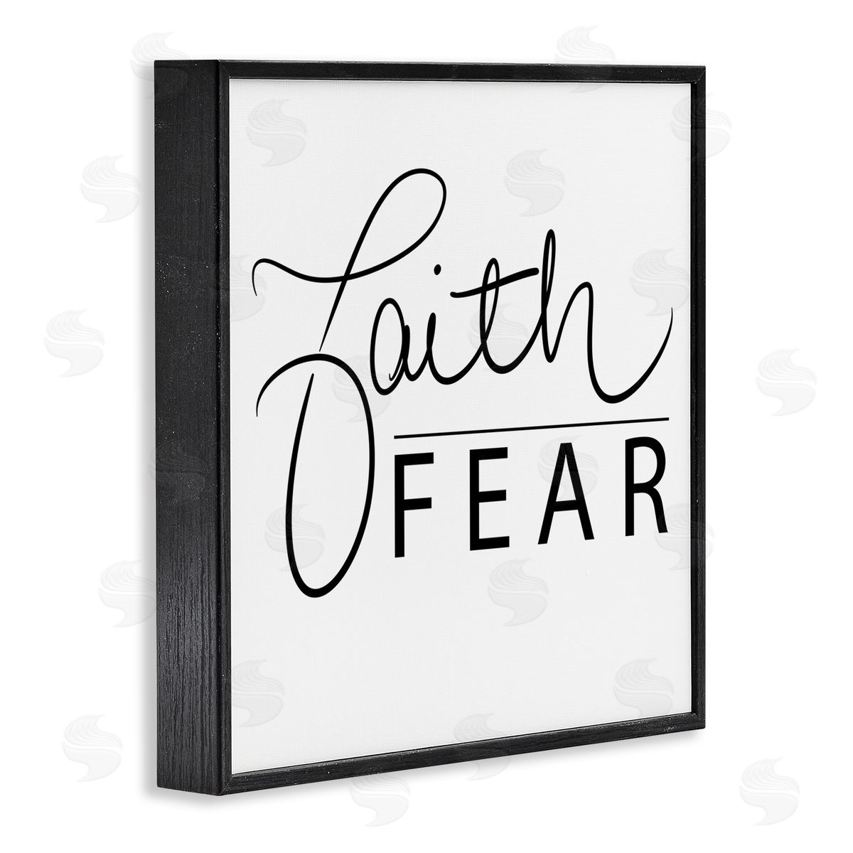 SD Graphics Studio Faith Over Fear Motto Minimal Clean Typography Black Framed Glicee Wall Art Print