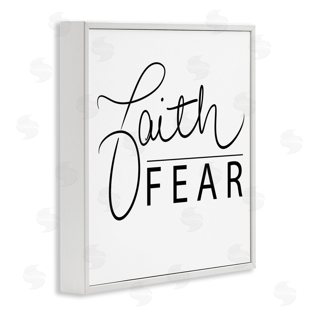 SD Graphics Studio Faith Over Fear Motto Minimal Clean Typography White Framed Glicee Wall Art Print