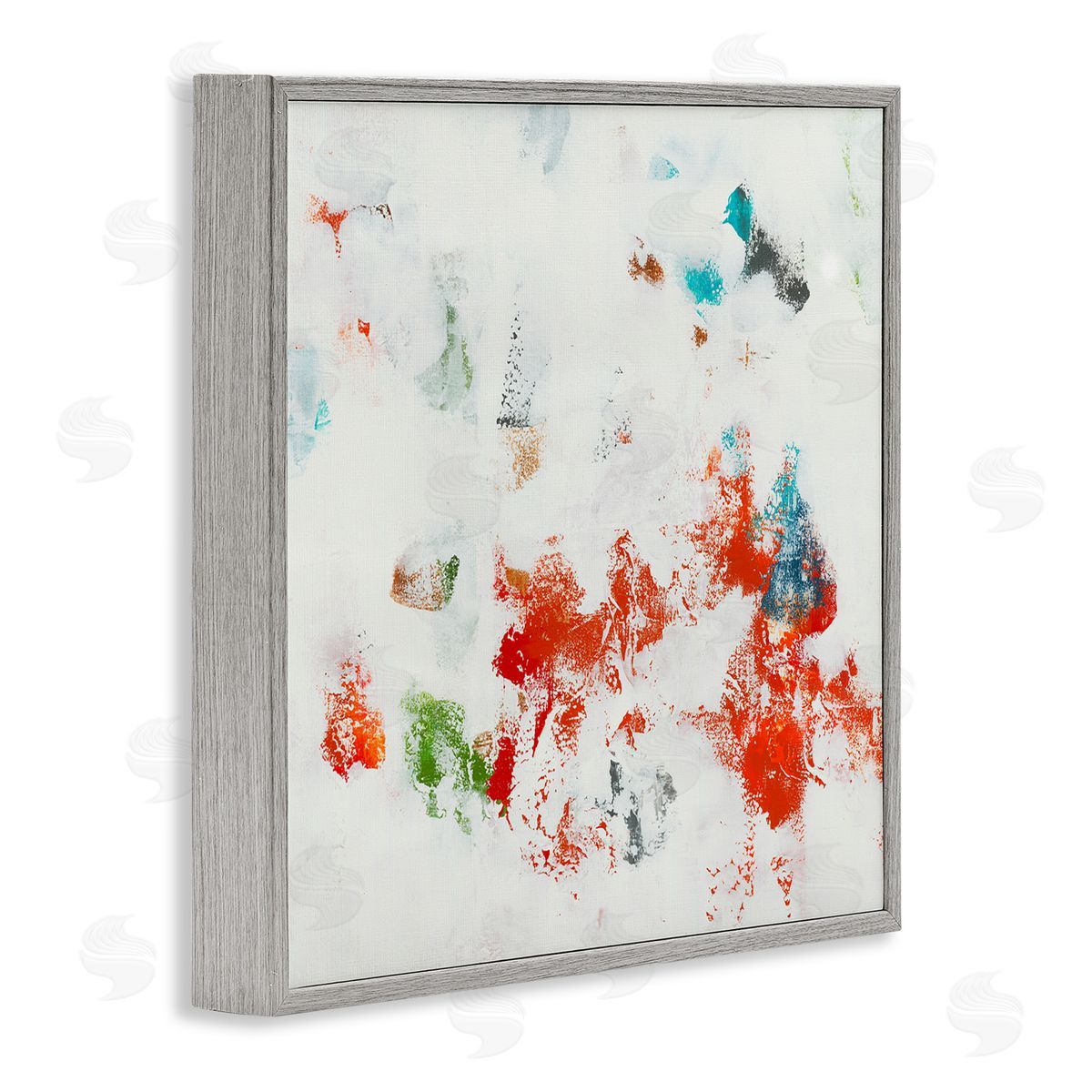 Jeff Iorillo Modern Red Green Blue Paint Pop Abstraction  Gray Framed Glicee Wall Art Print