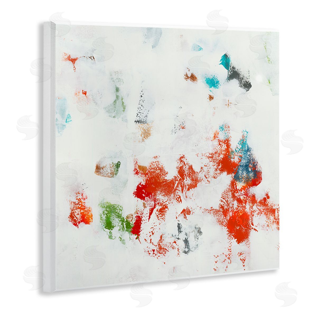 Jeff Iorillo Modern Red Green Blue Paint Pop Abstraction  Wooden Wall Plaque Art Print