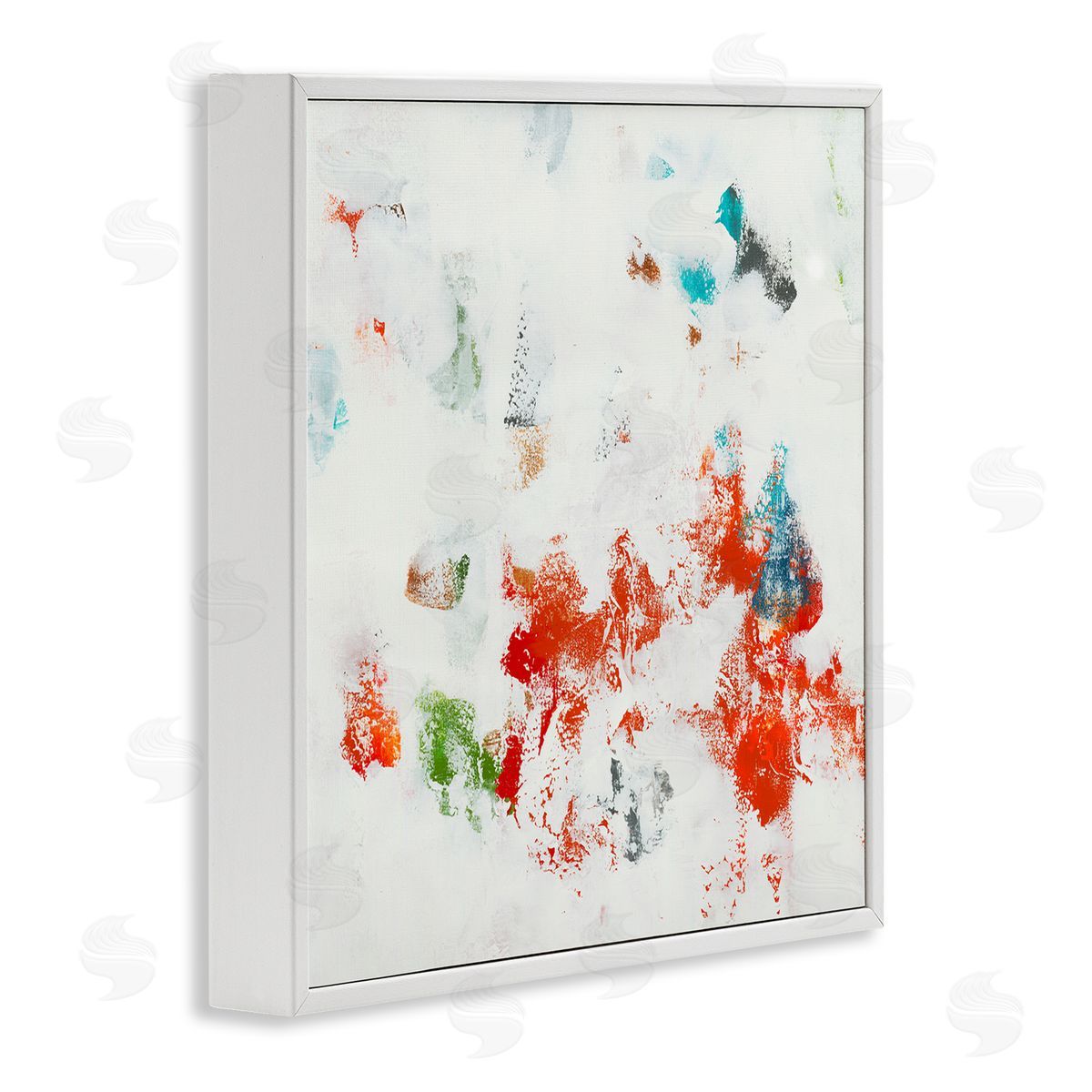 Jeff Iorillo Modern Red Green Blue Paint Pop Abstraction  White Framed Glicee Wall Art Print