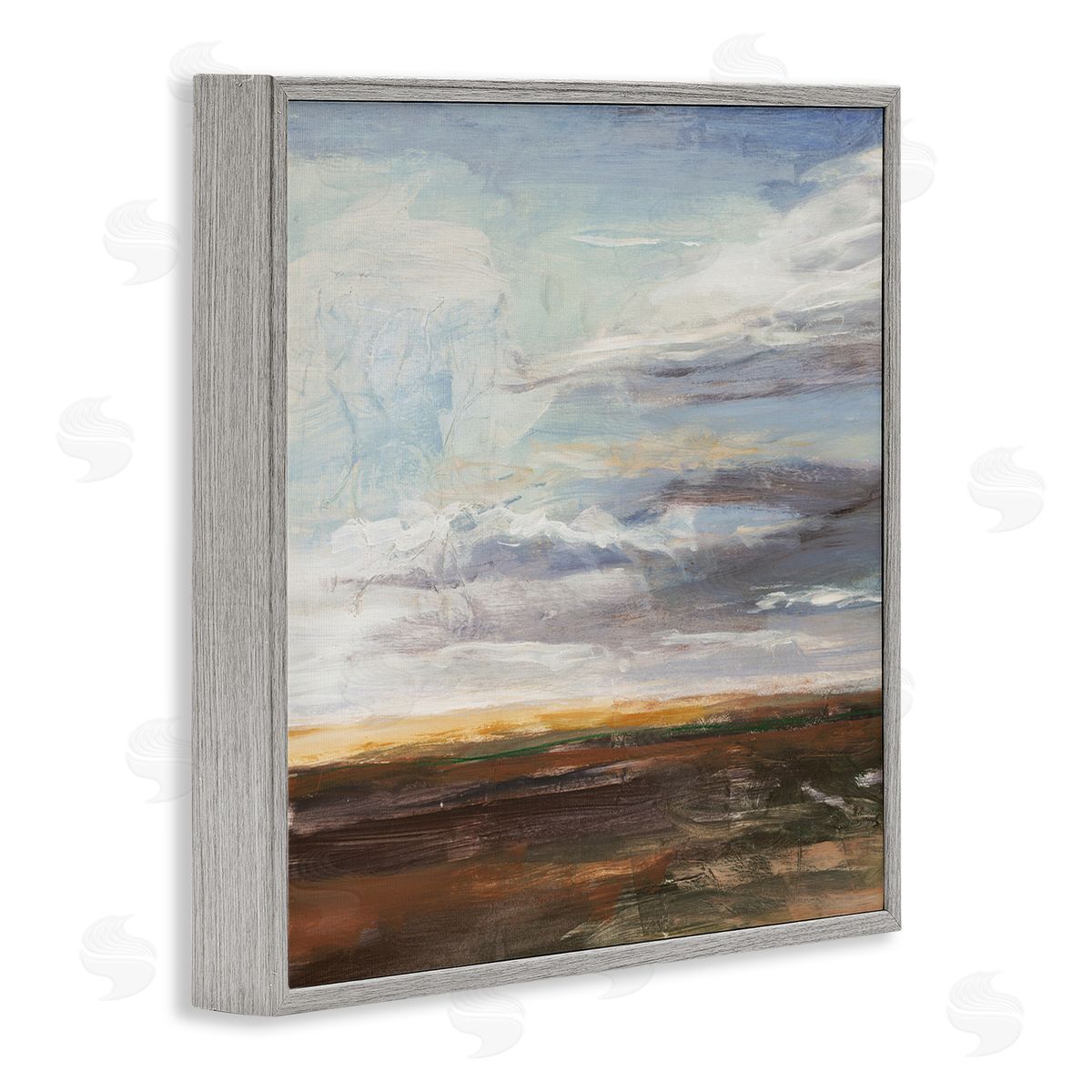 Stacey Pollard Abstract Open Meadow Landscape Soft Cloudy Sky Gray Framed Glicee Wall Art Print