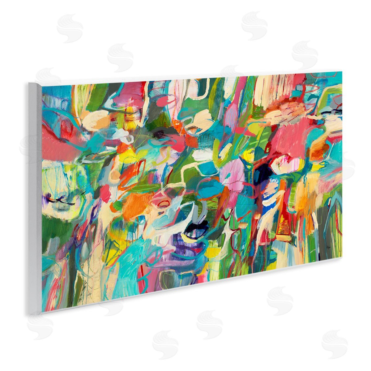 Lisa Ridgers Complex Playful Tone Abstraction Bright Green Pink Blue