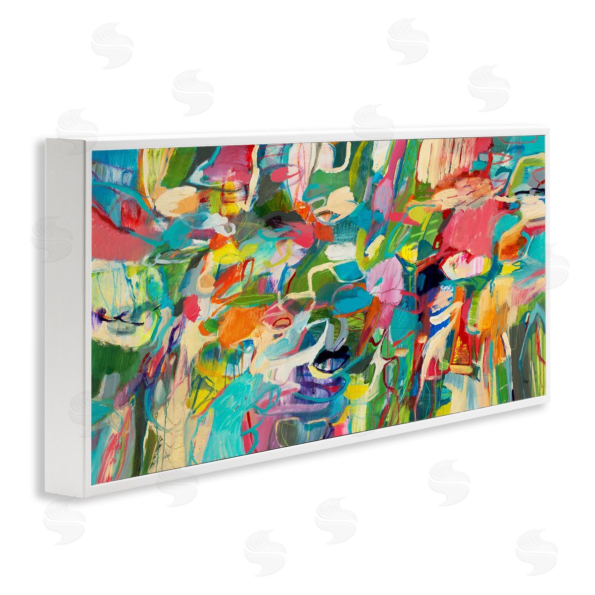 Lisa Ridgers Complex Playful Tone Abstraction Bright Green Pink Blue