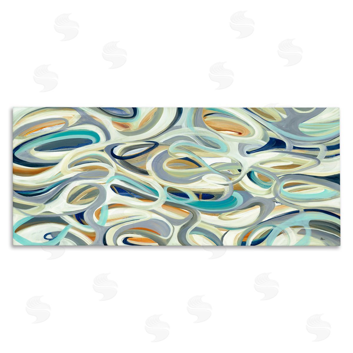 Lisa Ridgers Layers of Curved Lines Nautical Tone Abstract Movement