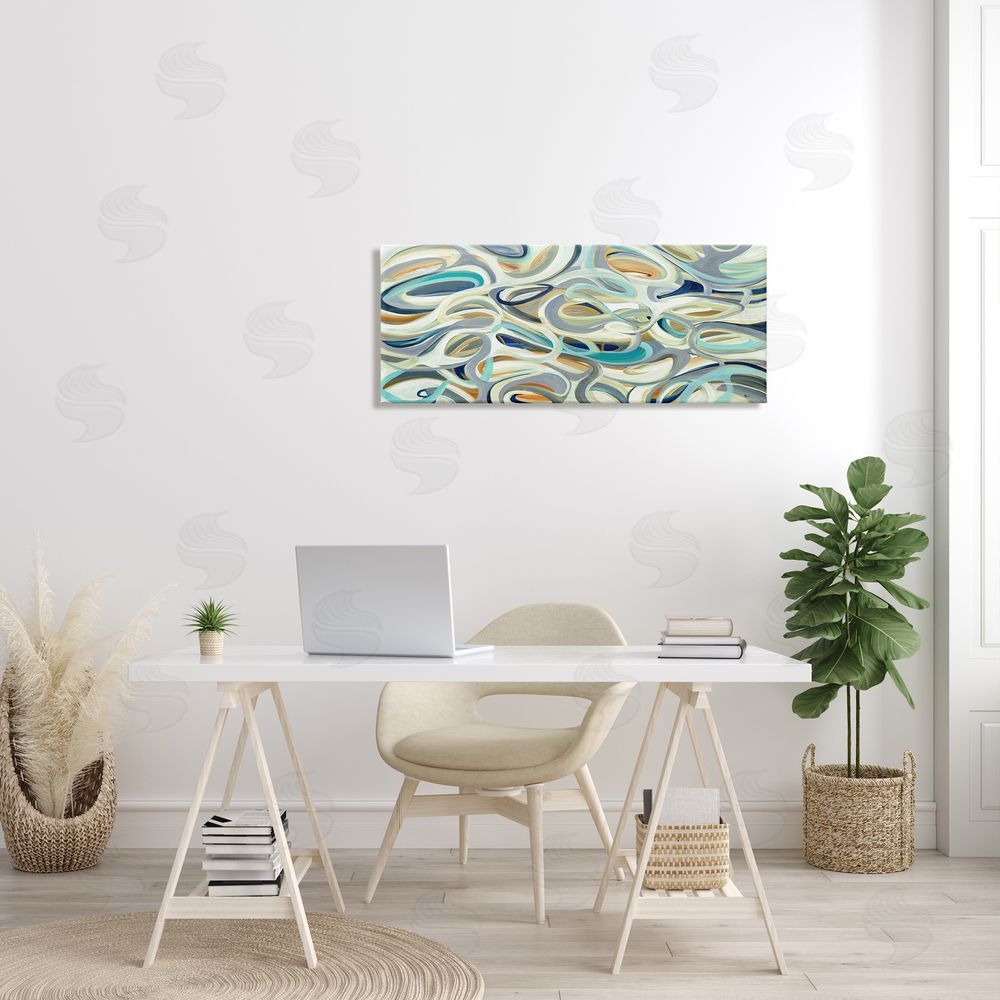 Lisa Ridgers Layers of Curved Lines Nautical Tone Abstract Movement