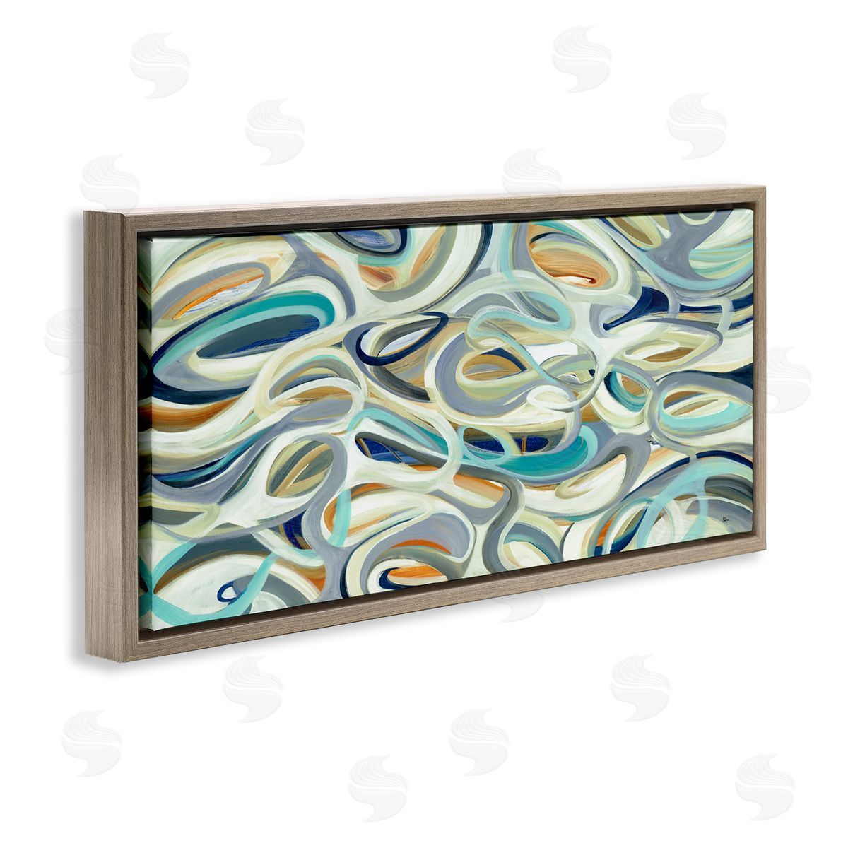 Lisa Ridgers Layers of Curved Lines Nautical Tone Abstract Movement