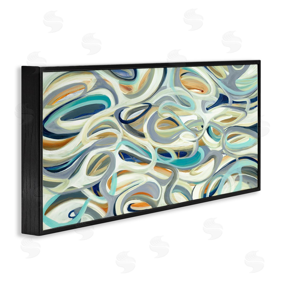 Lisa Ridgers Layers of Curved Lines Nautical Tone Abstract Movement