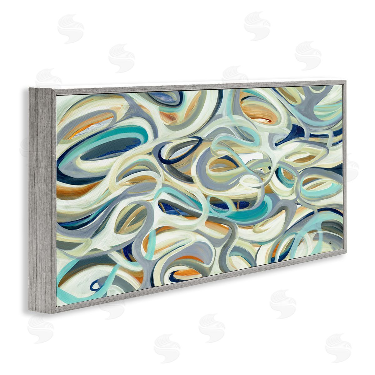 Lisa Ridgers Layers of Curved Lines Nautical Tone Abstract Movement