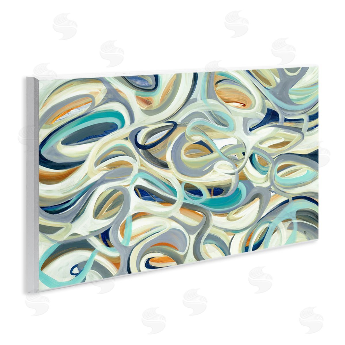 Lisa Ridgers Layers of Curved Lines Nautical Tone Abstract Movement