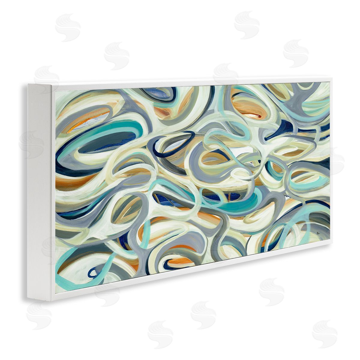 Lisa Ridgers Layers of Curved Lines Nautical Tone Abstract Movement