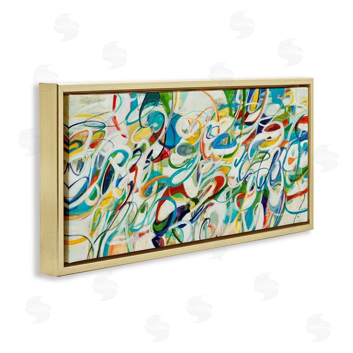 Lisa Ridgers Abstract Complexity Energetic Blue Green White Curved Lines