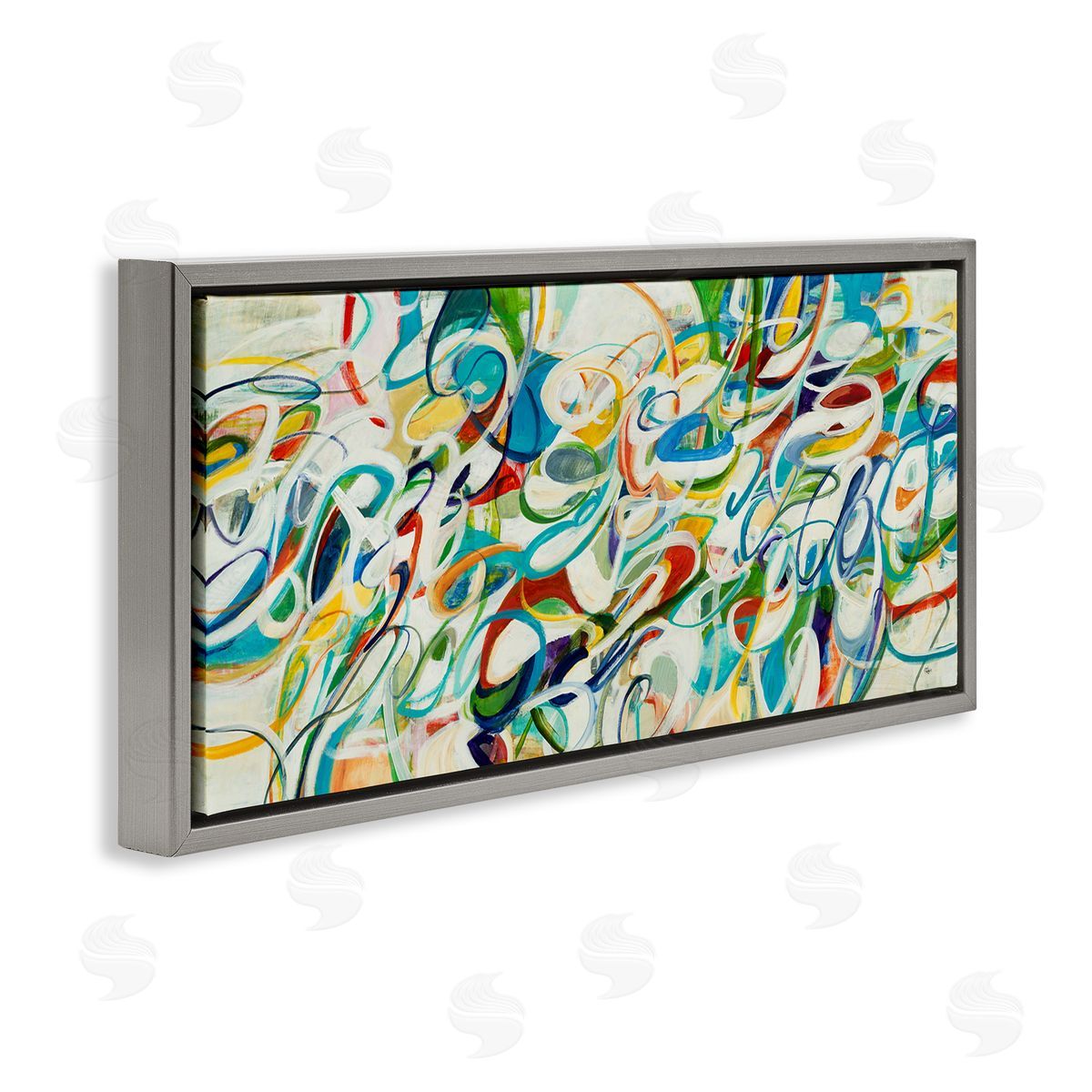 Lisa Ridgers Abstract Complexity Energetic Blue Green White Curved Lines