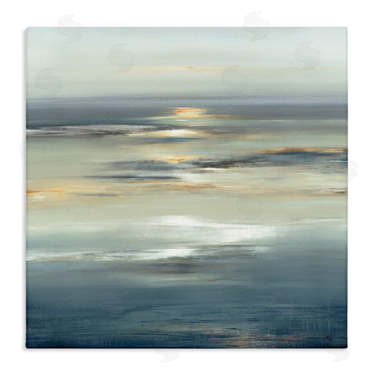 Abstract Tranquil Nautical Sunrise Canvas Wall Art, Home Decor by Lisa Ridgers
