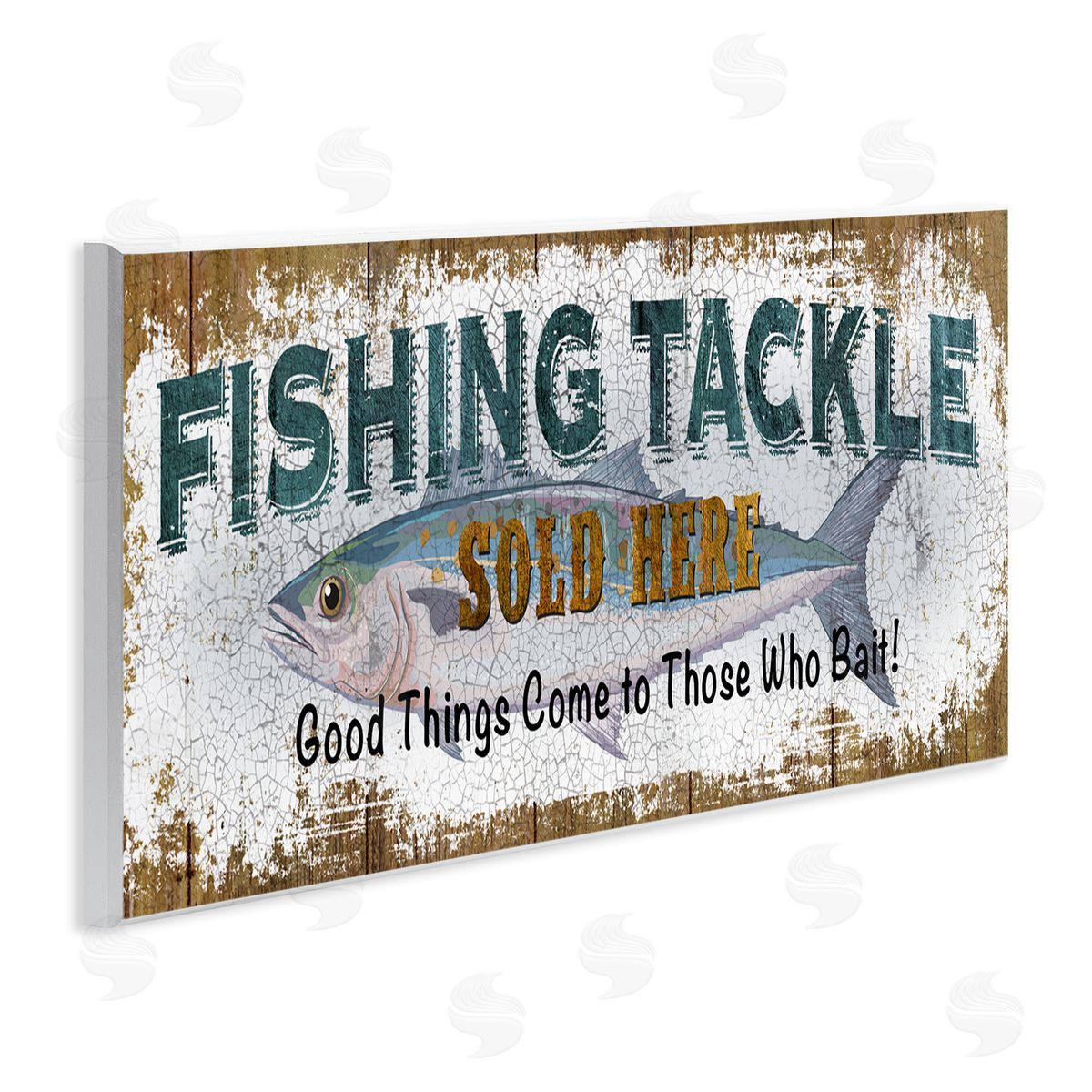 Conrad Knutsen Rustic Fishing Tackle Sign Those Who Bait Phrase