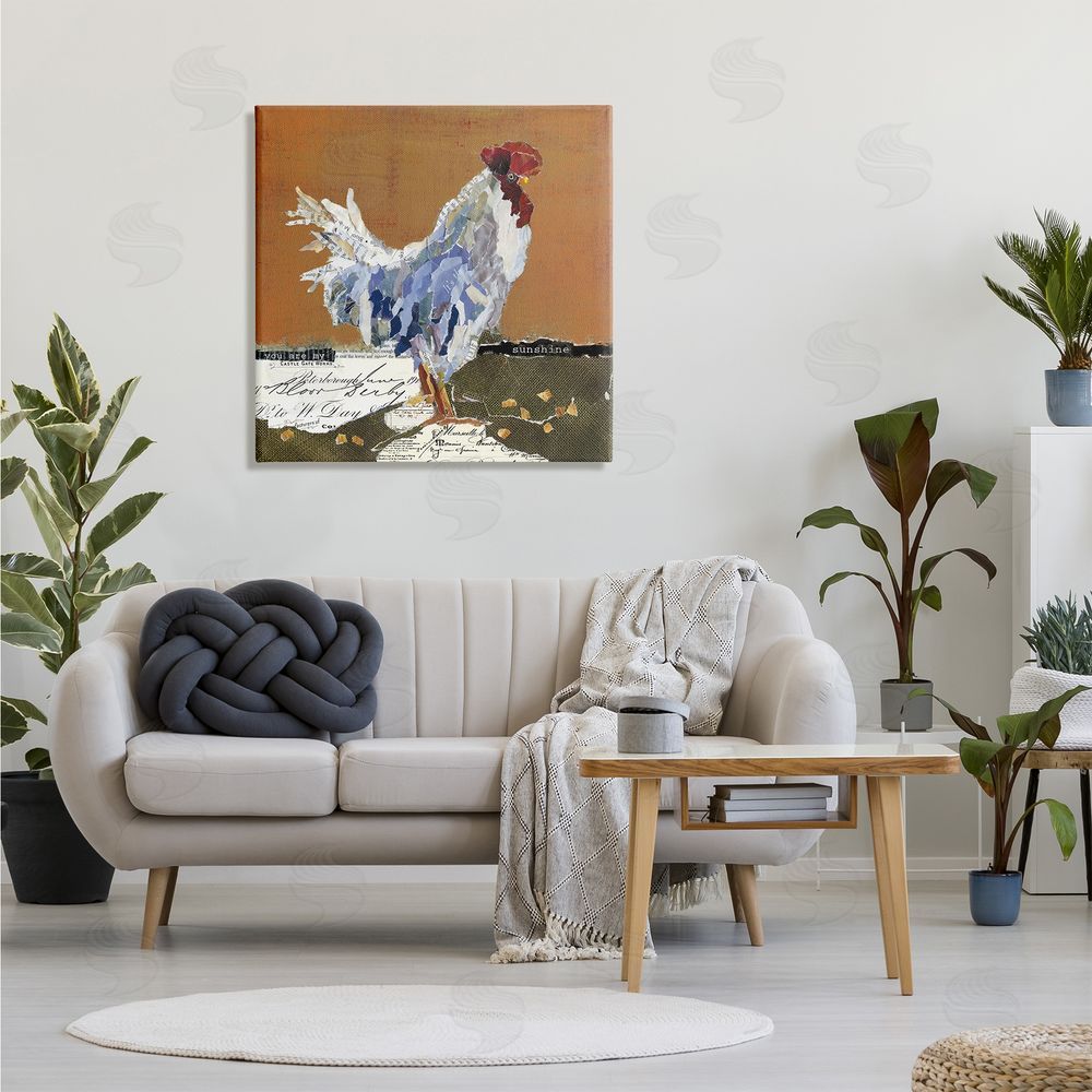 Carol Robinson Country Farm Chicken Collage My Sunshine Sentiment Canvas Wall Art in Room