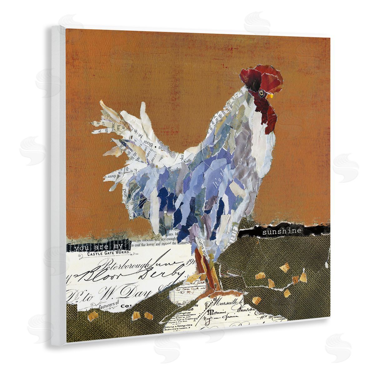 Carol Robinson Country Farm Chicken Collage My Sunshine Sentiment Wooden Wall Plaque Art Print