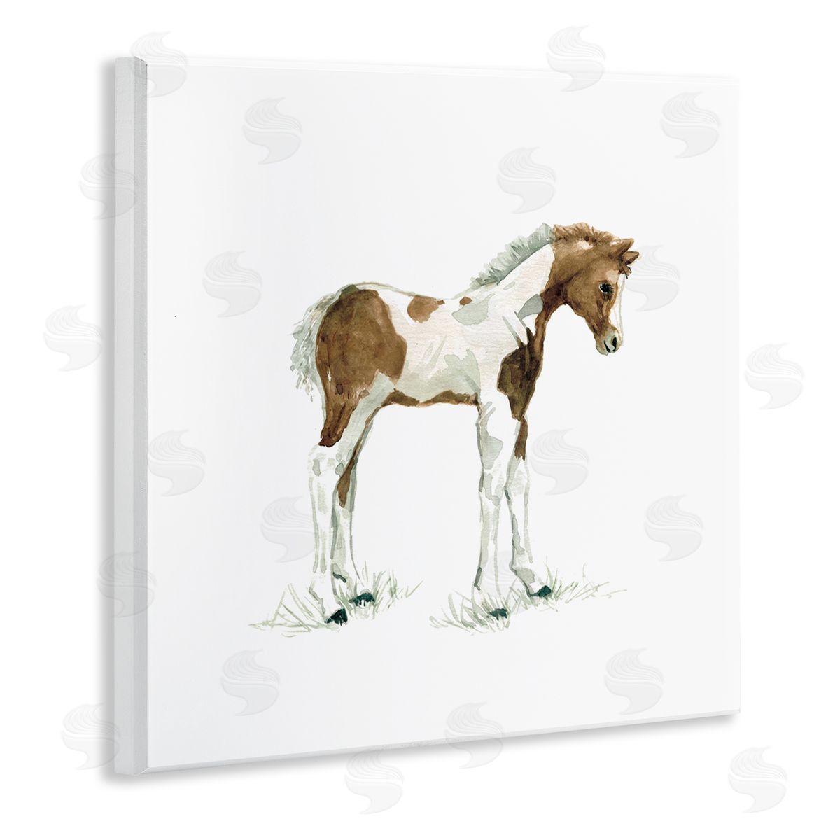 Carol Robinson Young Farm Horse Minimal Country Animal over White Wooden Wall Plaque Art Print