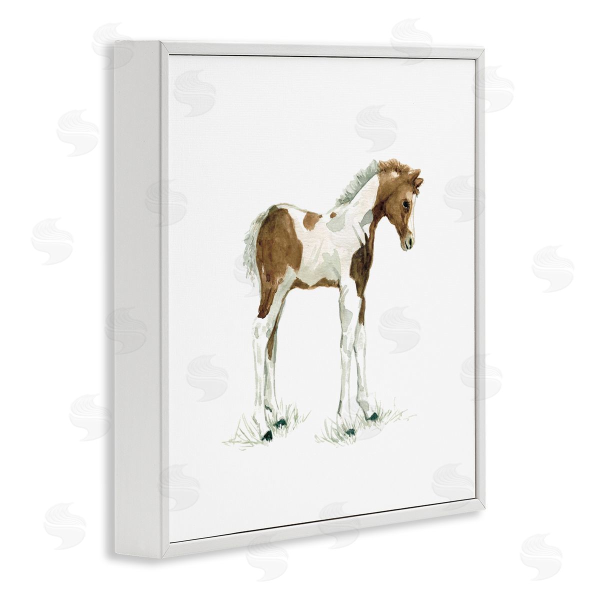 Carol Robinson Young Farm Horse Minimal Country Animal over White White Framed Glicee Wall Art Print