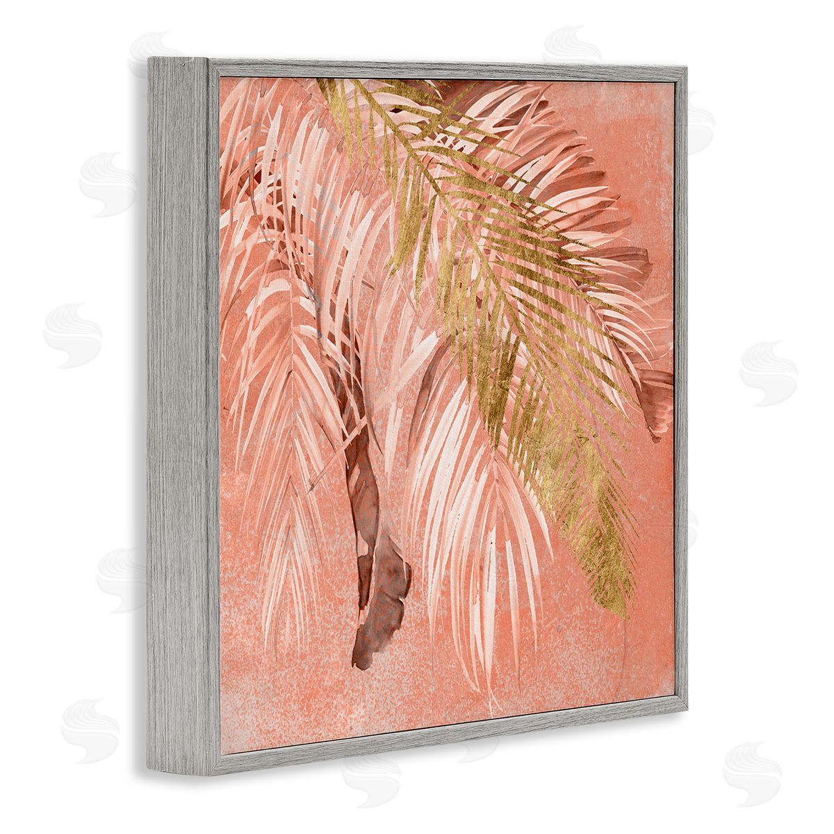 Jennifer Paxton Parker Falling Palm Tree Fronds Tropical Pink Plants Gray Framed Glicee Wall Art Print