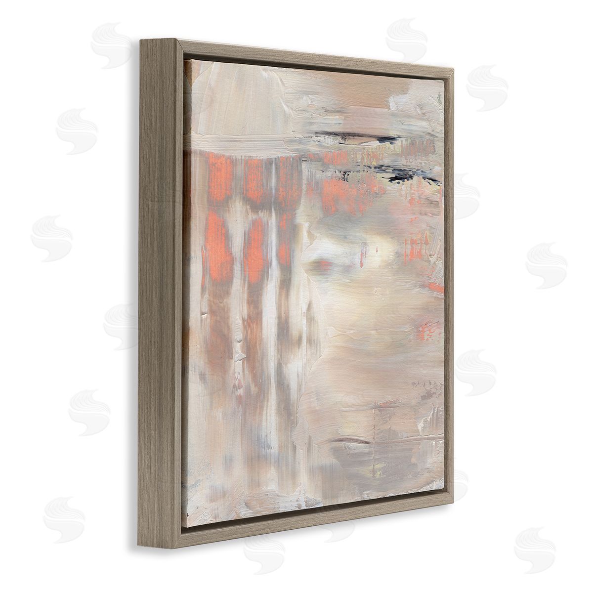Jennifer Paxton Parker Expressive Dusk Reflection Abstract Soft Warm Earth Tones Brown Floating Frame Canvas Wall Art Print