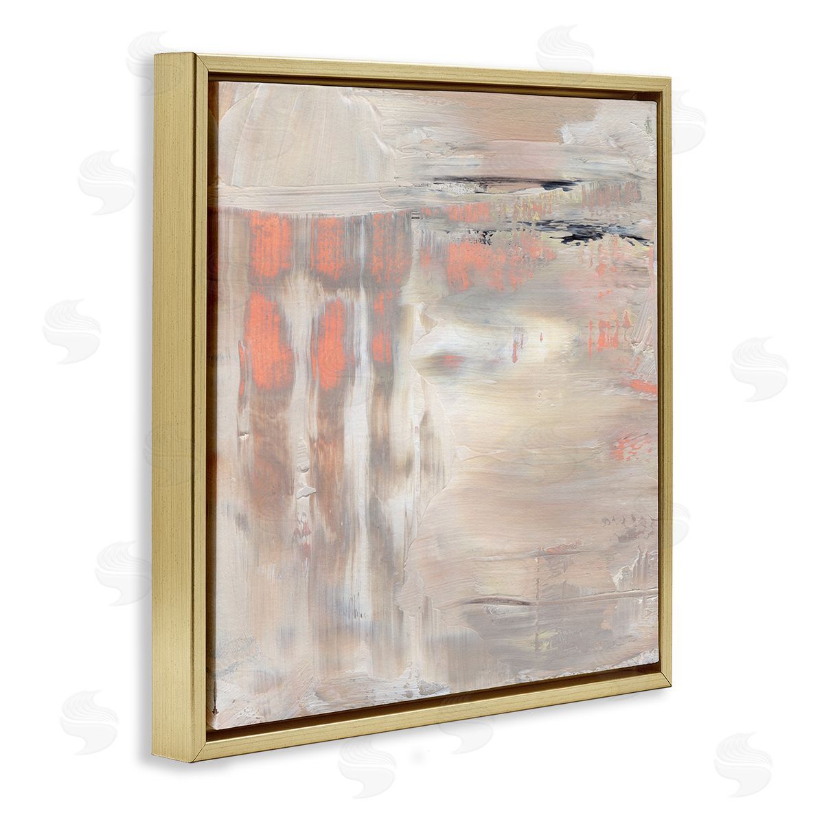 Jennifer Paxton Parker Expressive Dusk Reflection Abstract Soft Warm Earth Tones Gold Floating Frame Canvas Wall Art Print