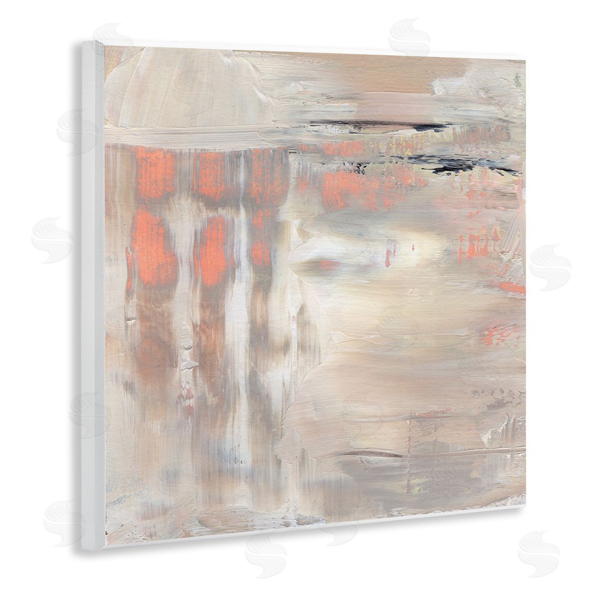 Jennifer Paxton Parker Expressive Dusk Reflection Abstract Soft Warm Earth Tones Wooden Wall Plaque Art Print