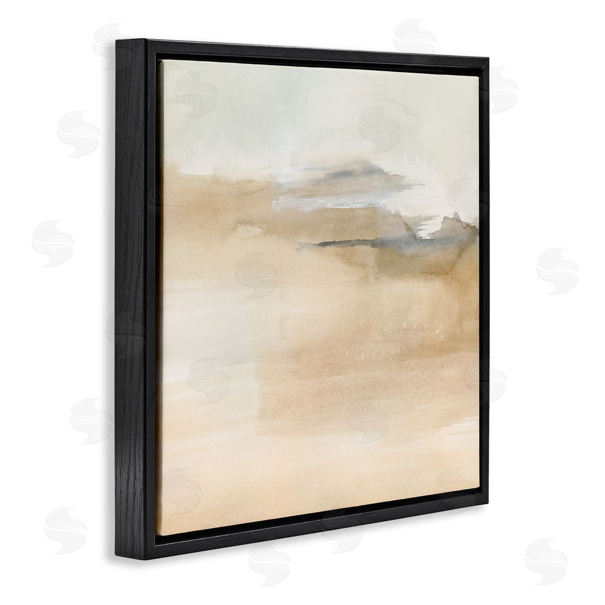 Victoria Barnes Cinnamon Shores Abstract Landscape Soft Neutral Tones Black Floating Frame Canvas Wall Art Print