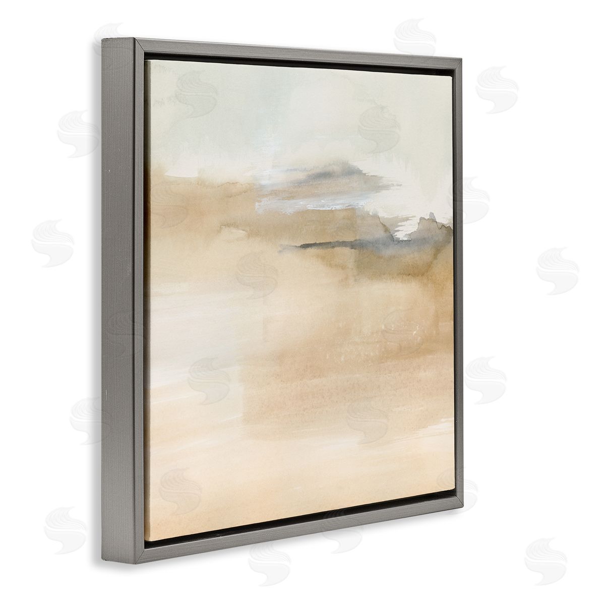 Victoria Barnes Cinnamon Shores Abstract Landscape Soft Neutral Tones Gray Floating Frame Canvas Wall Art Print