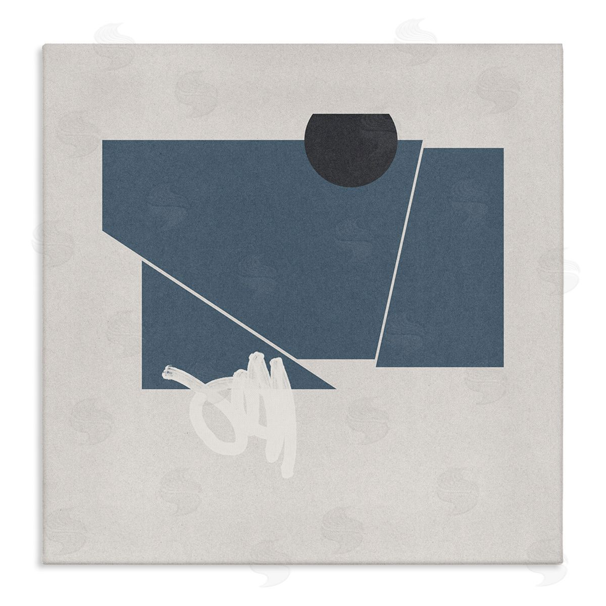 Jacob Green Modern Breaking Shapes Abstract Blue Sharp Lines Stretched Canvas Wall Art Print
