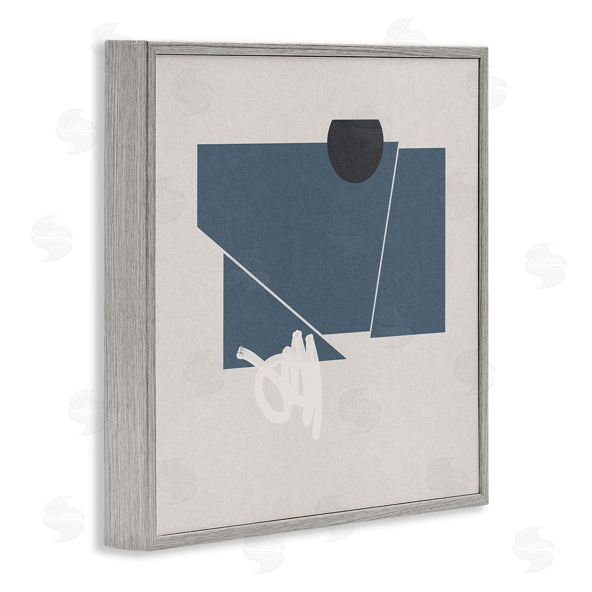 Jacob Green Modern Breaking Shapes Abstract Blue Sharp Lines Gray Framed Glicee Wall Art Print