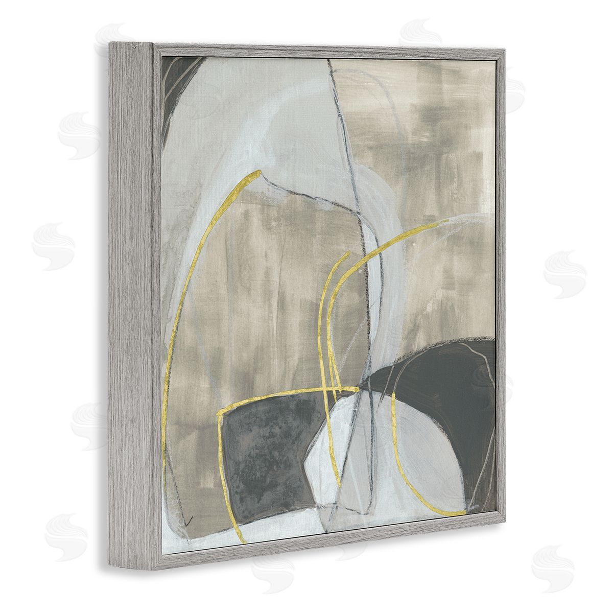 June Erica Vess Abstract Stone Arrangement Organic Round Circular Shapes Gray Framed Glicee Wall Art Print