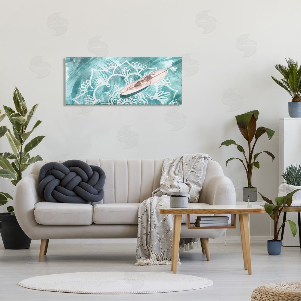 Jennifer Paxton Parker Female Beach Surfer Abstract Floral Pattern Coast