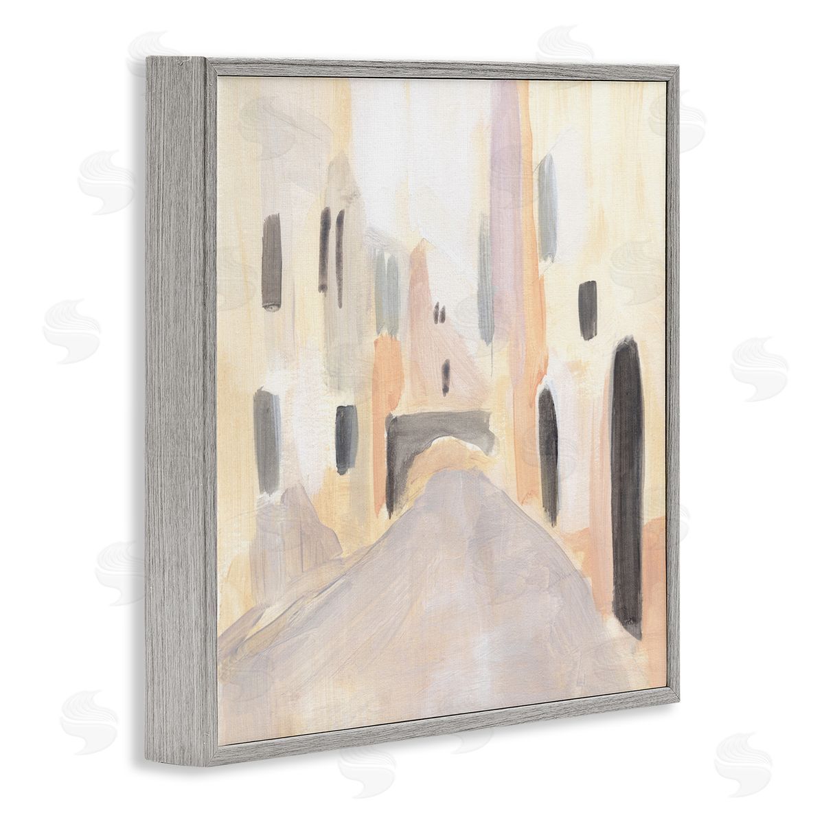 Annie Warren Soft Tone Urban Alleyway Delicate European Buildings Gray Framed Glicee Wall Art Print