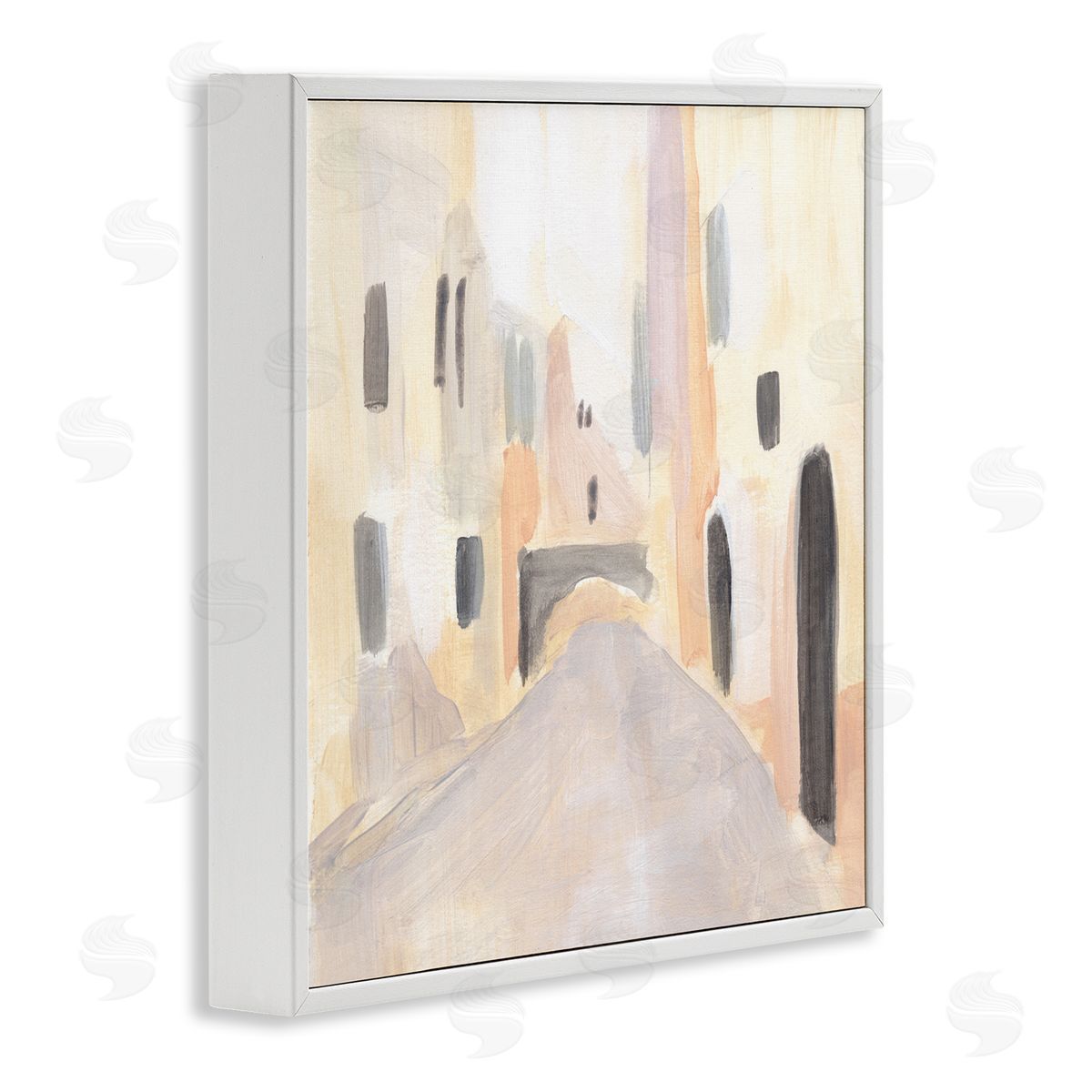 Annie Warren Soft Tone Urban Alleyway Delicate European Buildings White Framed Glicee Wall Art Print
