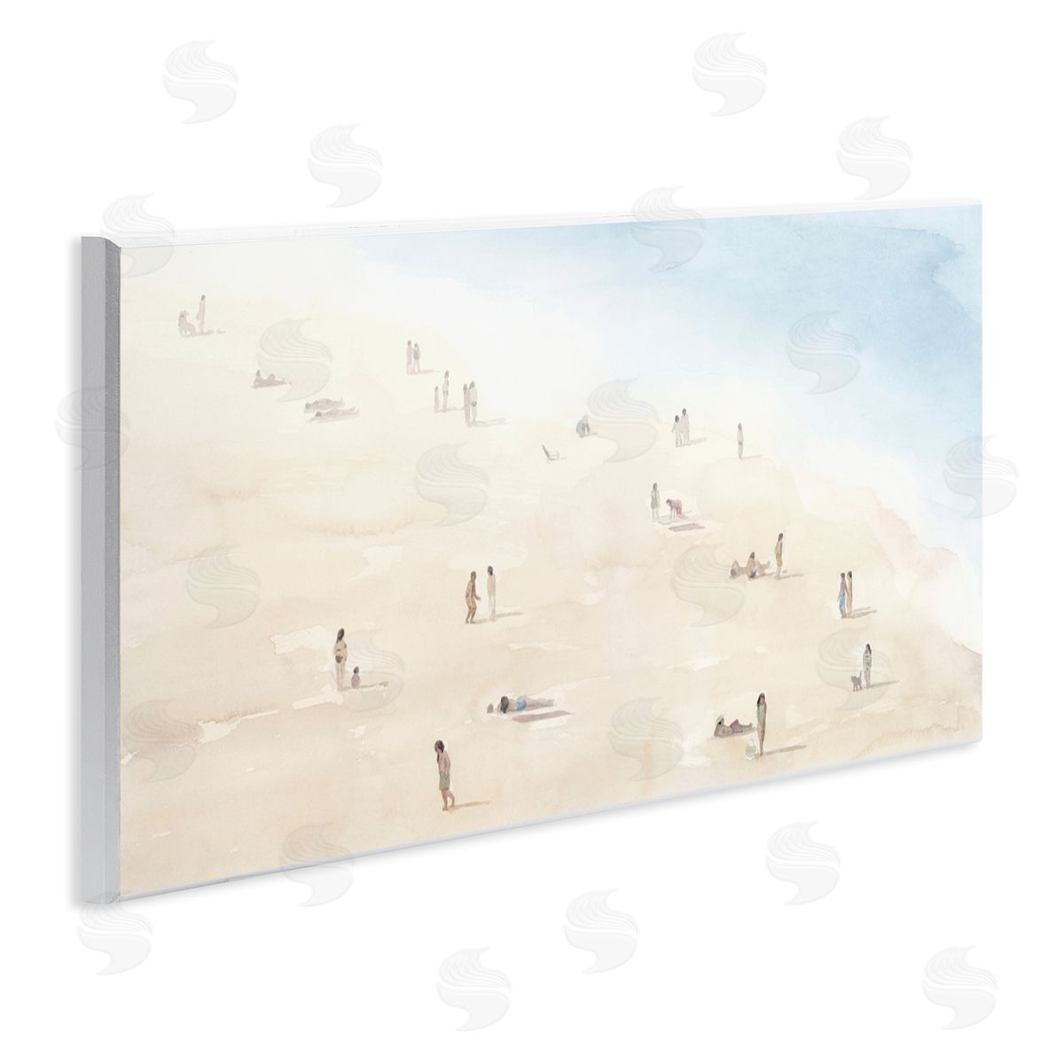 Grace Popp Beach Goers Relaxing by Coast Nautical Landscape