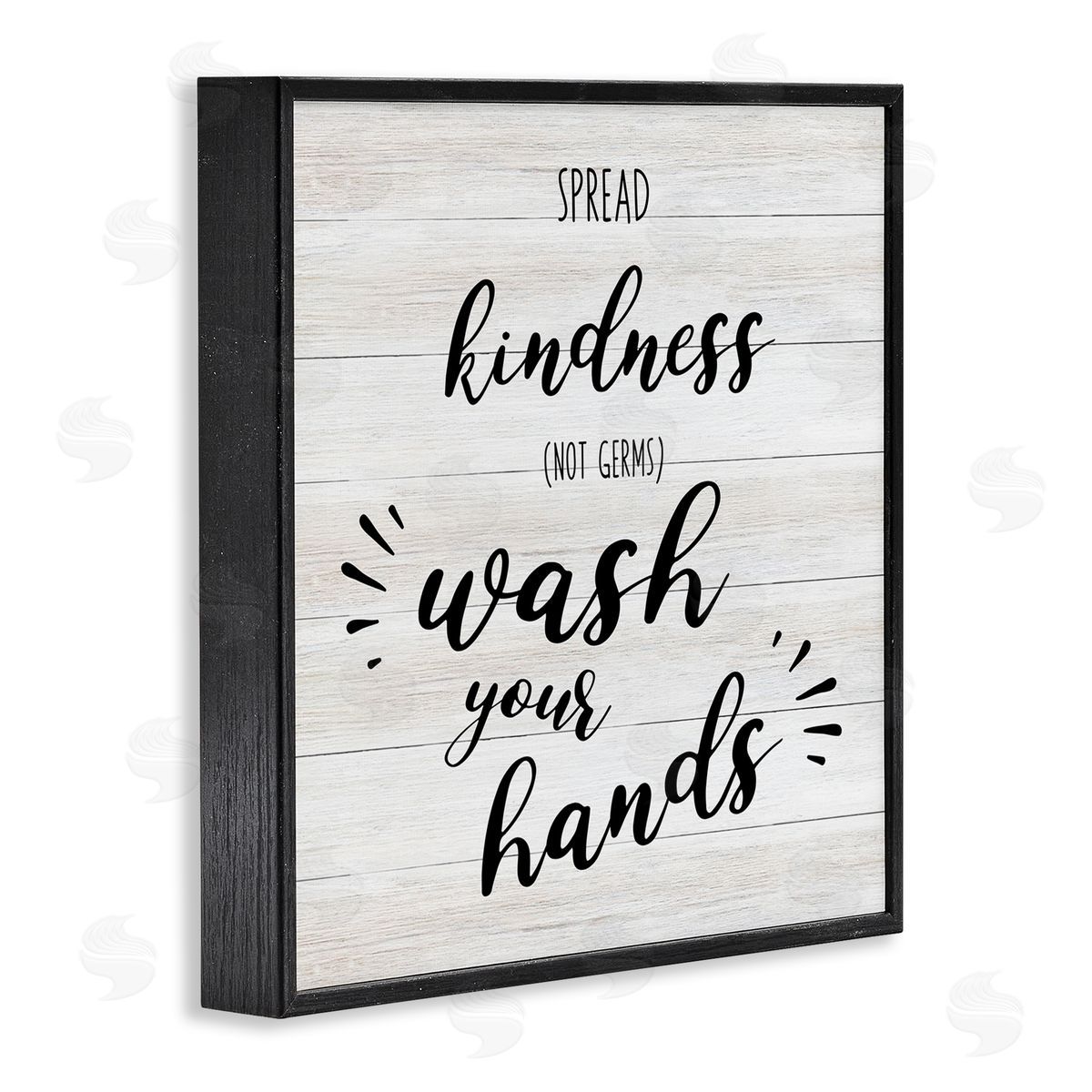 CAD Designs Spread Kindness Wash Hands Bathroom Sign Positive Hygiene Black Framed Glicee Wall Art Print
