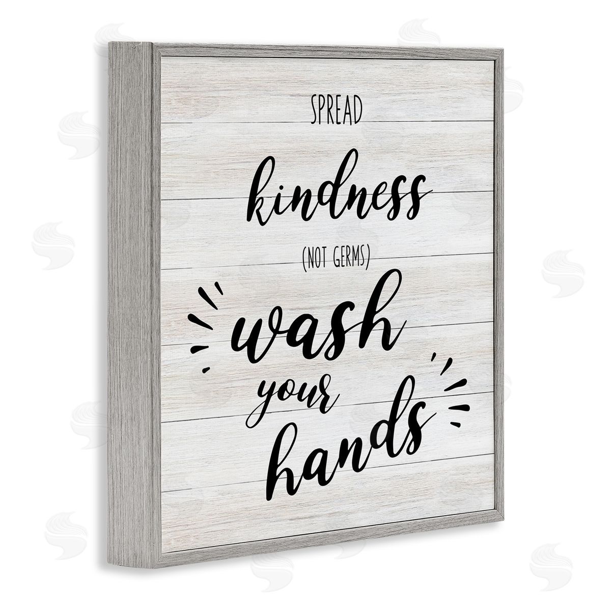 CAD Designs Spread Kindness Wash Hands Bathroom Sign Positive Hygiene Gray Framed Glicee Wall Art Print