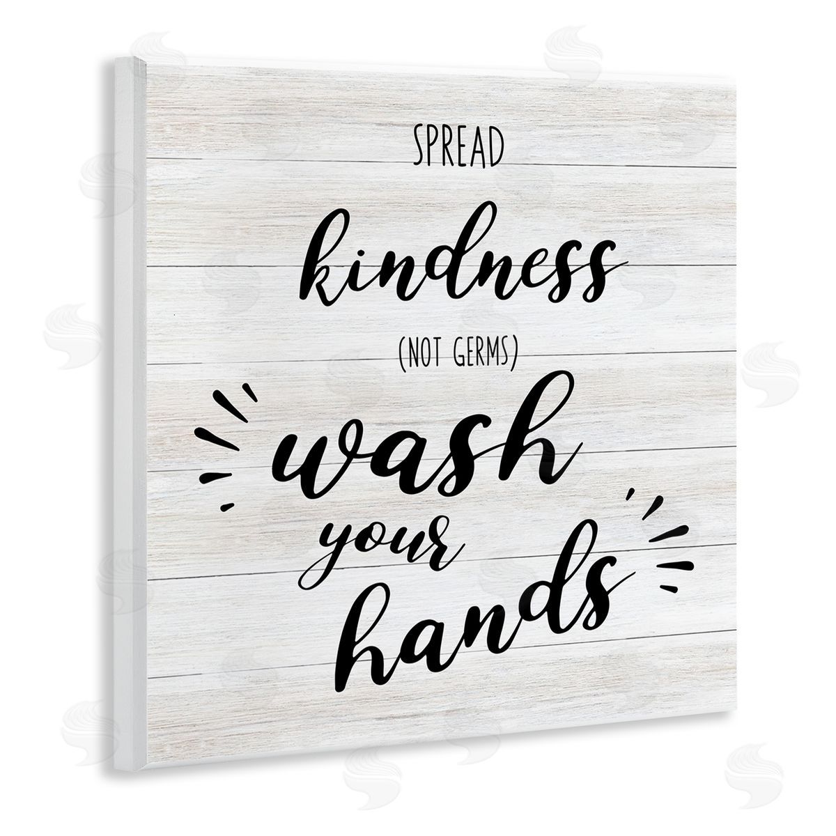 CAD Designs Spread Kindness Wash Hands Bathroom Sign Positive Hygiene Wooden Wall Plaque Art Print