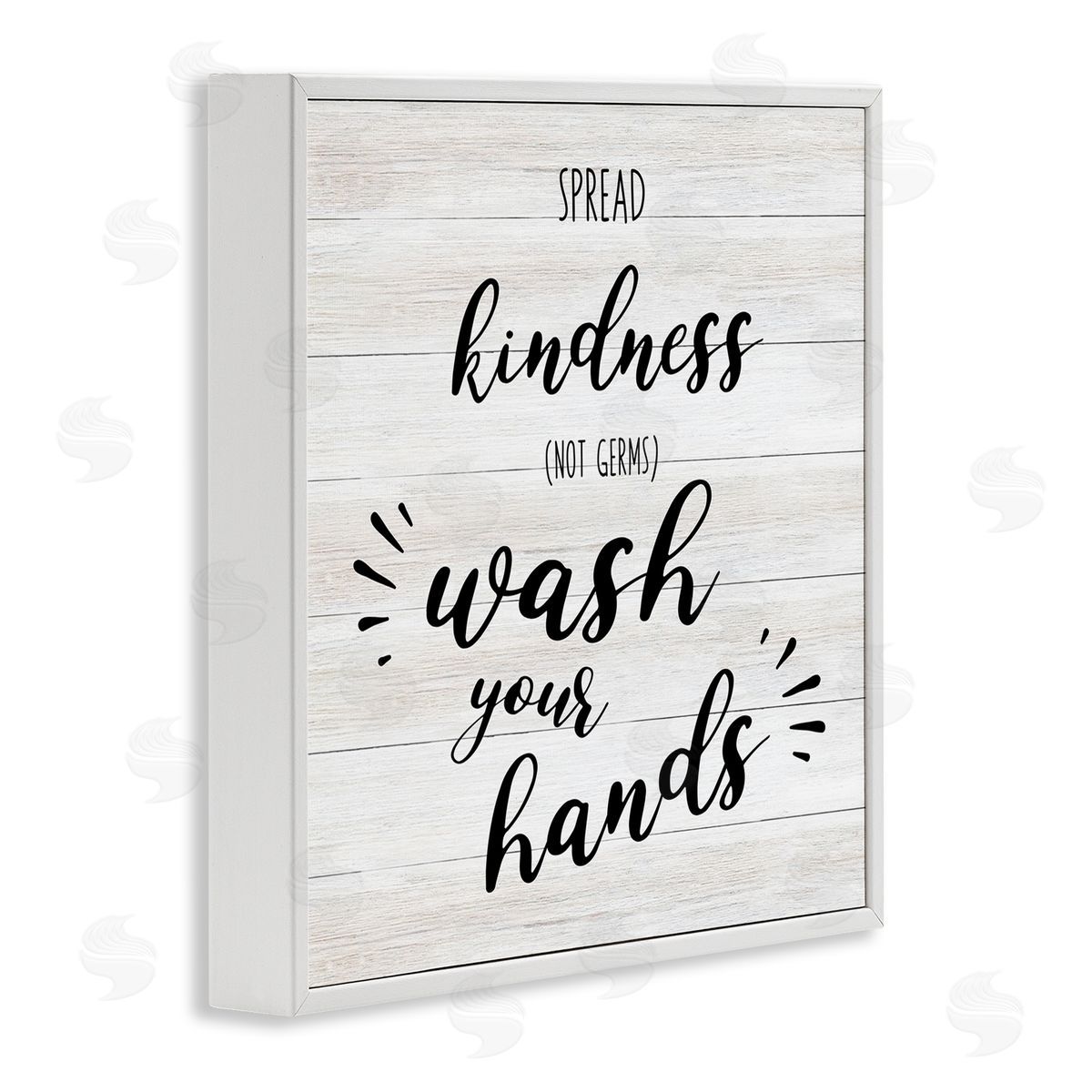 CAD Designs Spread Kindness Wash Hands Bathroom Sign Positive Hygiene White Framed Glicee Wall Art Print