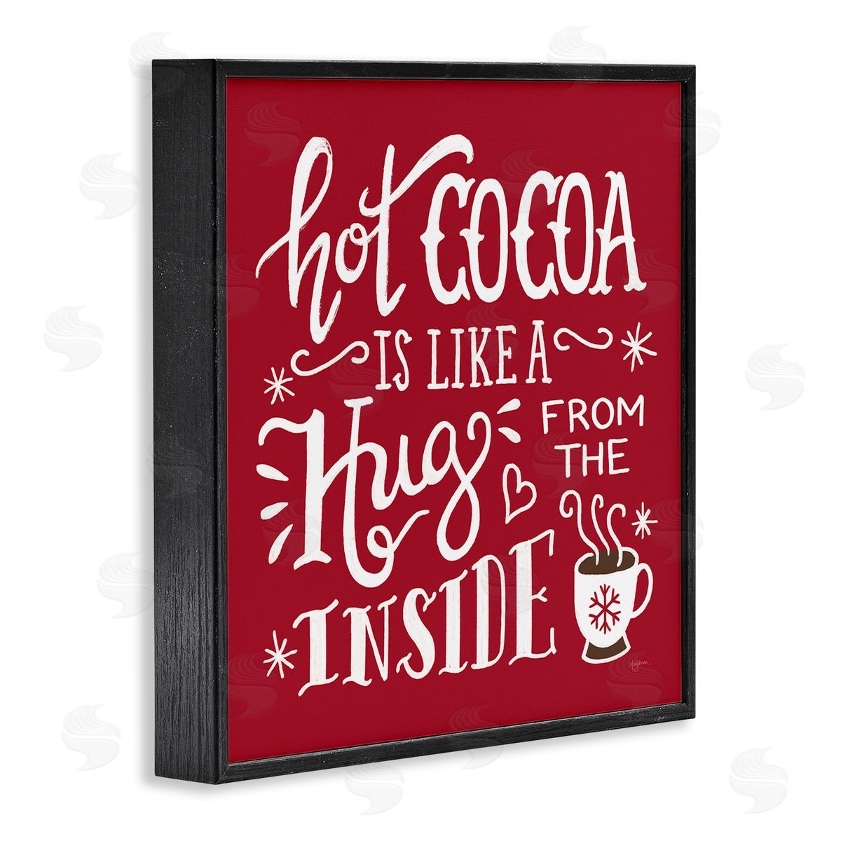 Mary Urban Hot Cocoa Hugs Phrase Chocolate Winter Beverage Black Framed Glicee Wall Art Print