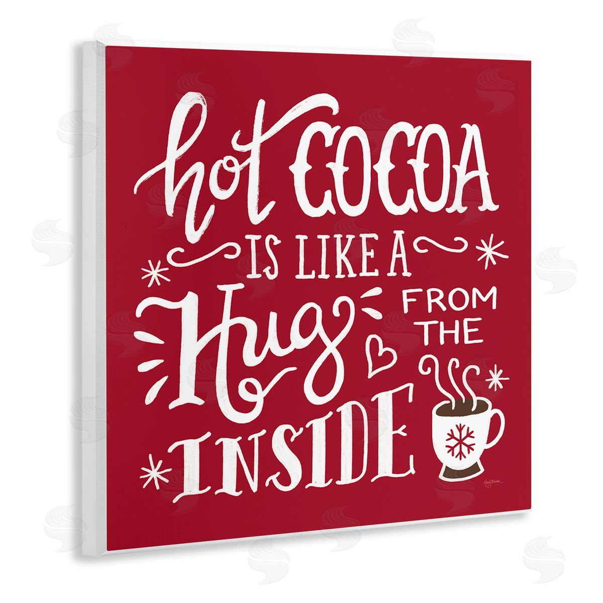 Mary Urban Hot Cocoa Hugs Phrase Chocolate Winter Beverage Wooden Wall Plaque Art Print