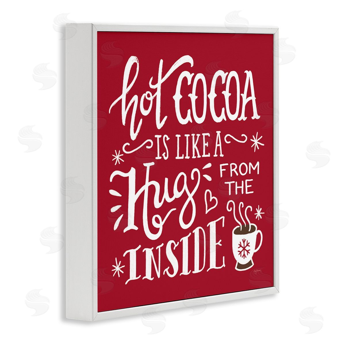 Mary Urban Hot Cocoa Hugs Phrase Chocolate Winter Beverage White Framed Glicee Wall Art Print