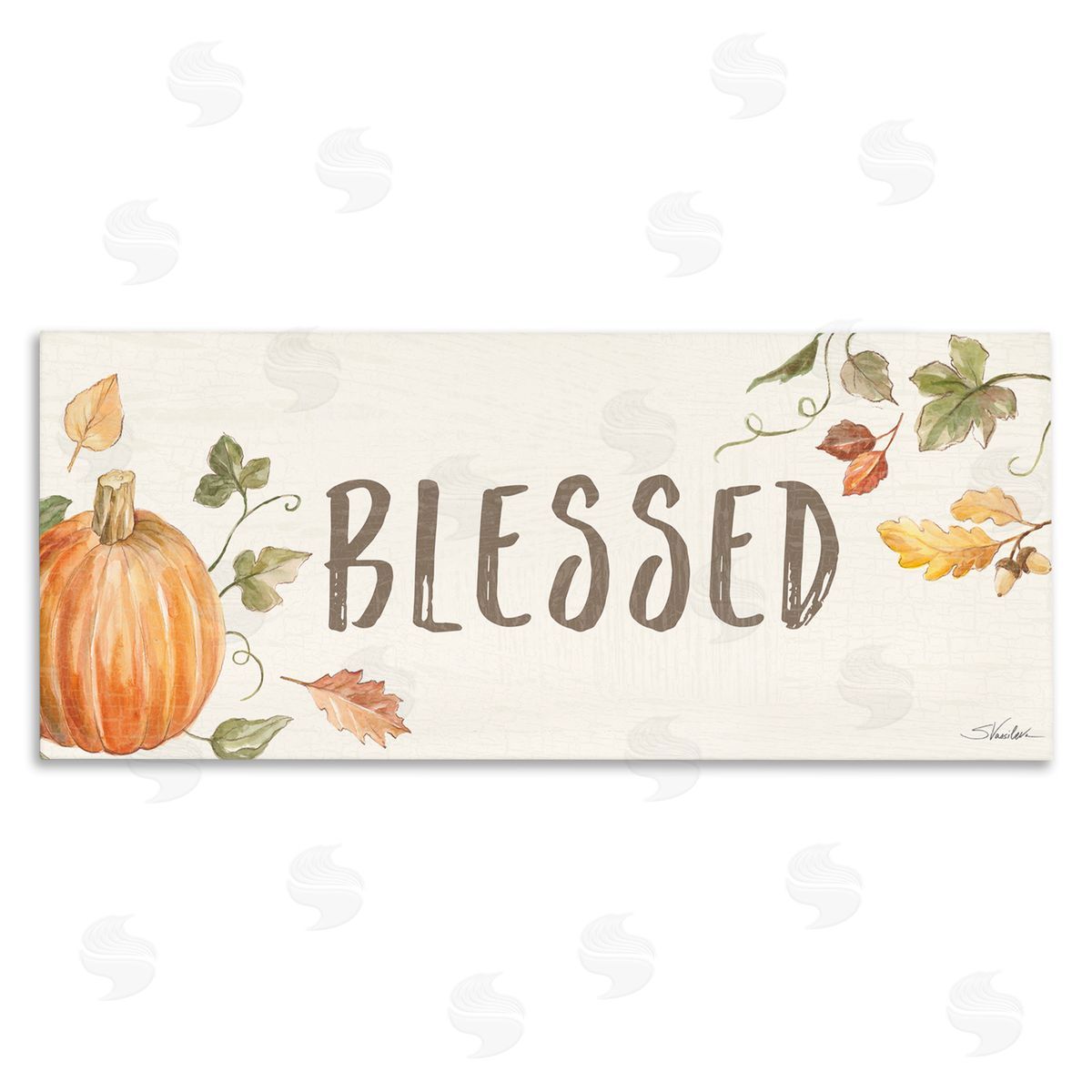 Silvia Vassileva Blessed Sentiment Orange Farm Pumpkin Fall Leaves