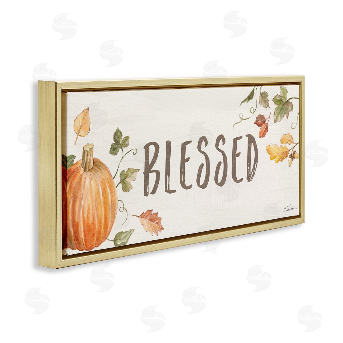 Silvia Vassileva Blessed Sentiment Orange Farm Pumpkin Fall Leaves