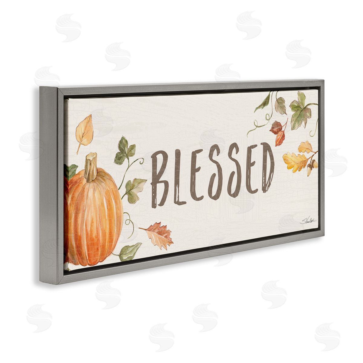 Silvia Vassileva Blessed Sentiment Orange Farm Pumpkin Fall Leaves