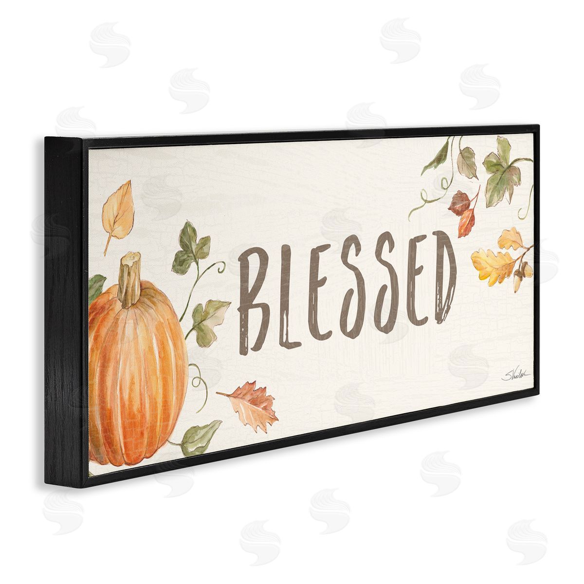 Silvia Vassileva Blessed Sentiment Orange Farm Pumpkin Fall Leaves