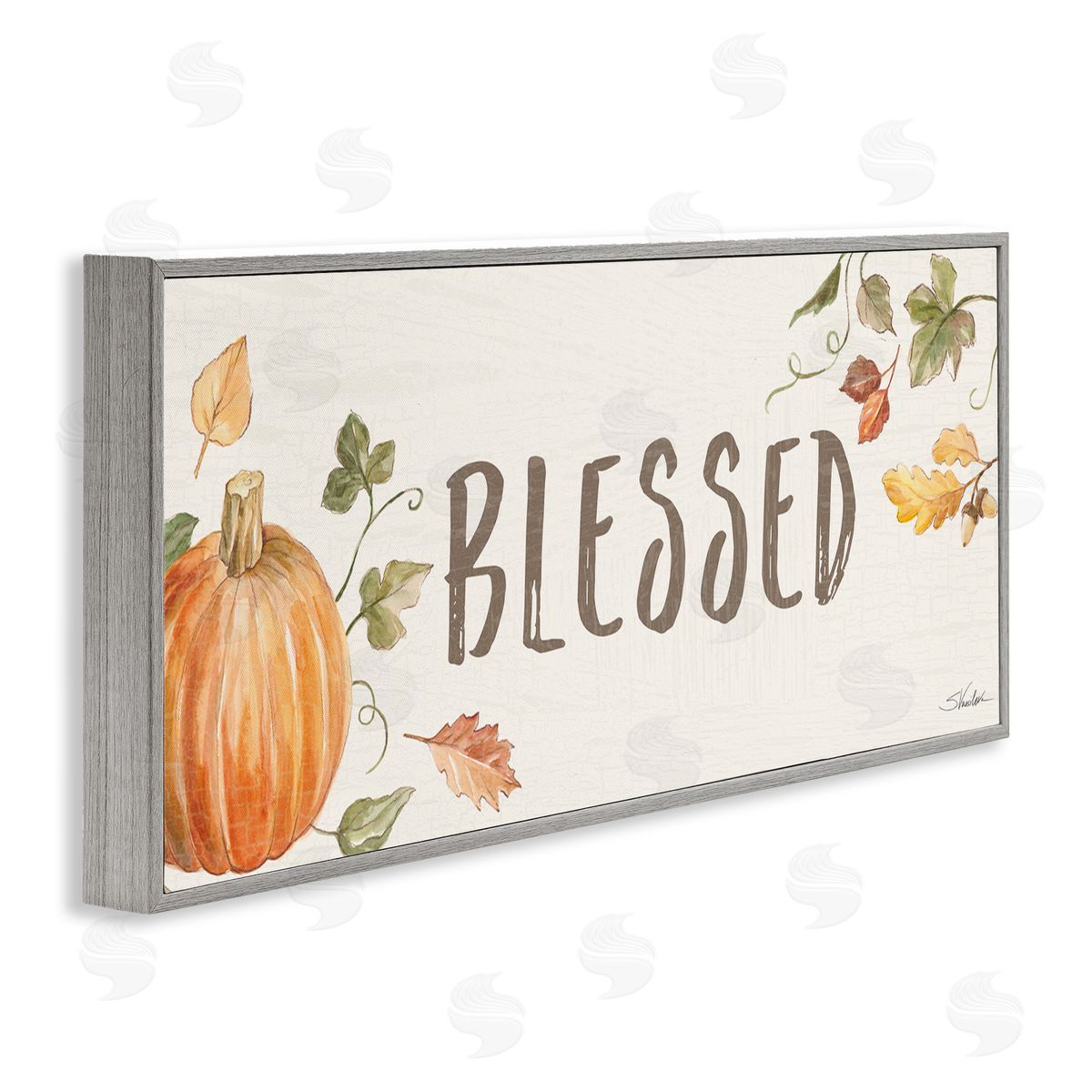 Silvia Vassileva Blessed Sentiment Orange Farm Pumpkin Fall Leaves